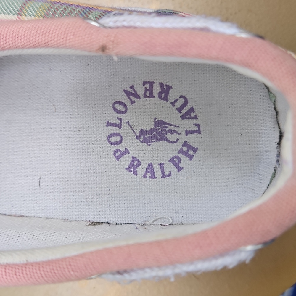 Polo by Ralph Lauren Pink Plaid Women's Deck Shoes. - Picture 2 of 7